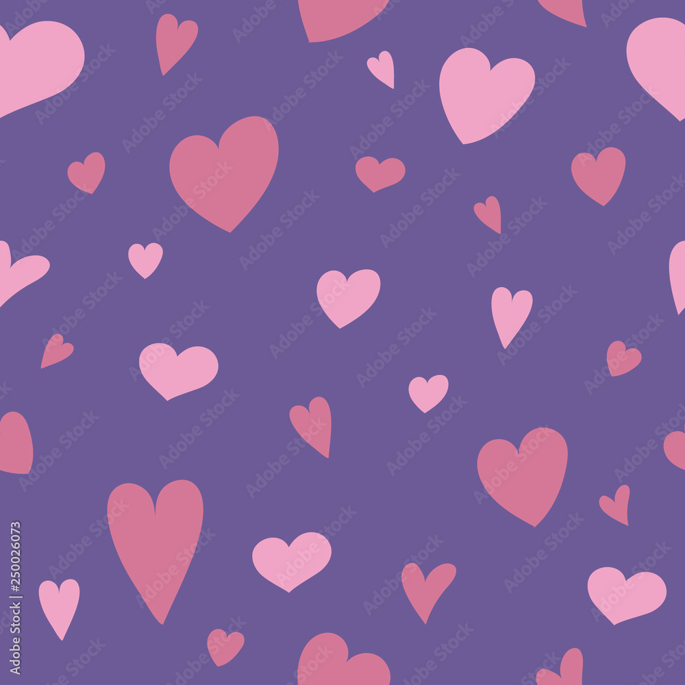 Concept of a wallpaper with cute hand drawn hearts. Valentine's Day, Mother's Day and Women's Day. Vector