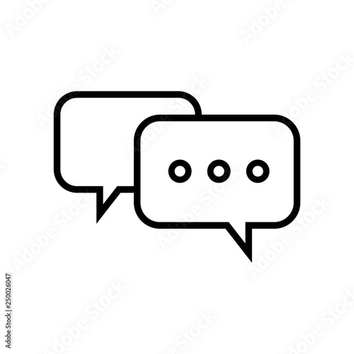 Chat line icon, logo isolated on white background
