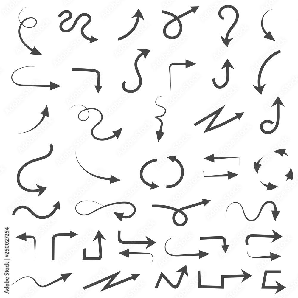 Hand drawn arrows. Filigree style Hand drawn arrows. Filigree style