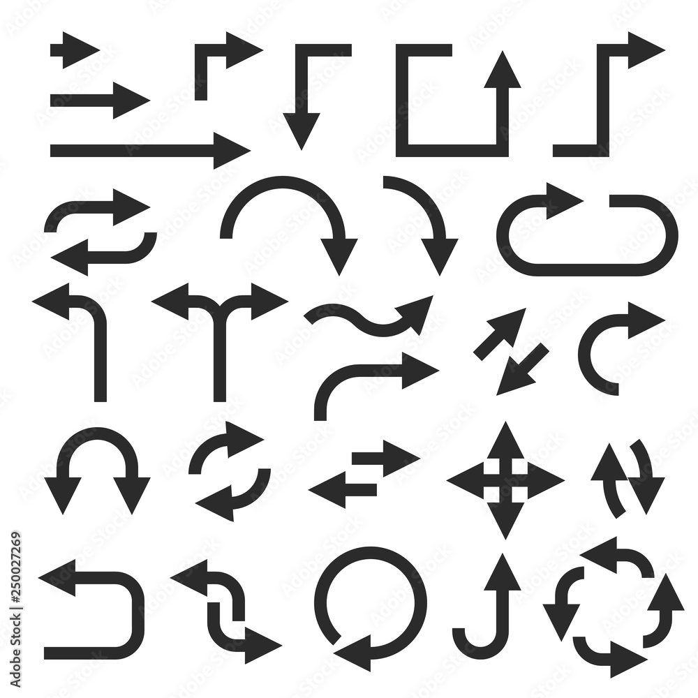 Arrows. Black signs Arrows. Black signs