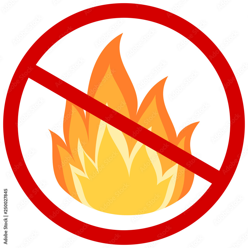 Fotografie Stop fire sign with flame. No fire symbol.