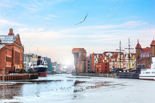 Zuraw Port Crane and other sights of Gdansk on the Motlawa riverside photo