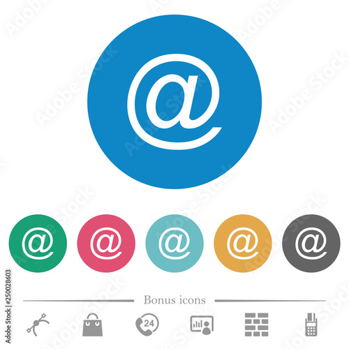 Single email symbol flat round icons