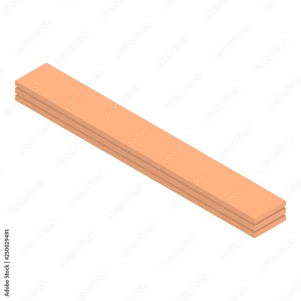 Wood plank icon. Isometric of wood plank vector icon for web design isolated on white background Wood plank icon. Isometric of wood plank vector icon for web design isolated on white background