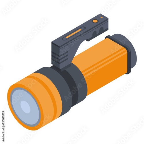 Underwater flashlight icon. Isometric of underwater flashlight vector icon for web design isolated on white background