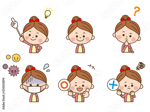 女の子 表情セット1