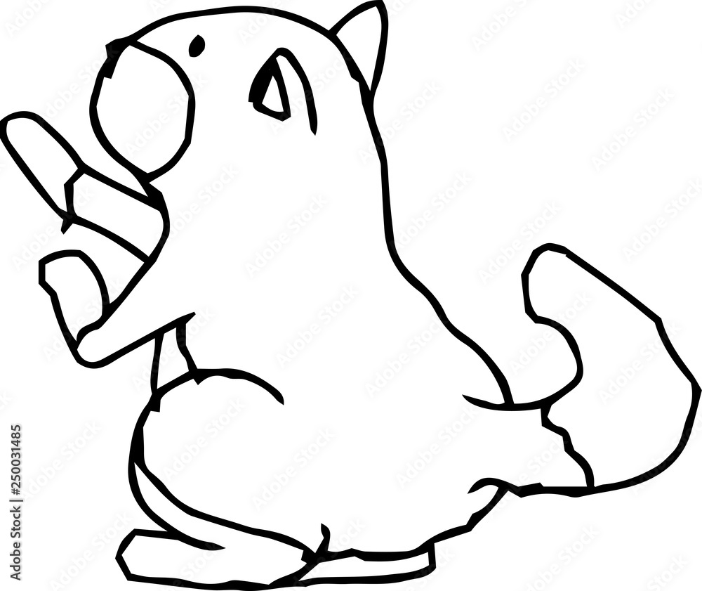 Bad hand-painted cute dog illustration outline Bad hand-painted cute dog illustration outline