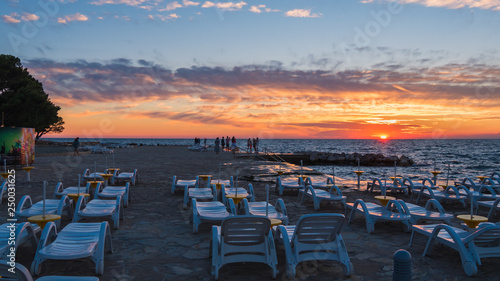 Sunset on the sea in Croatia