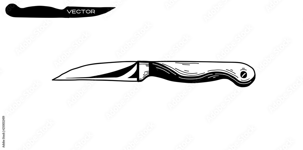 Sketch knife isolated on white background. Vector Sketch knife isolated on white background. Vector