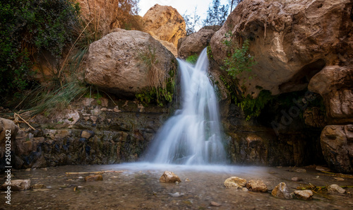 waterfall in the desert  Ein Gedi  Israel