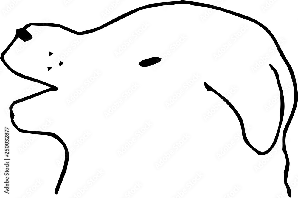 Poor hand-painted cute dog illustration outline Poor hand-painted cute dog illustration outline