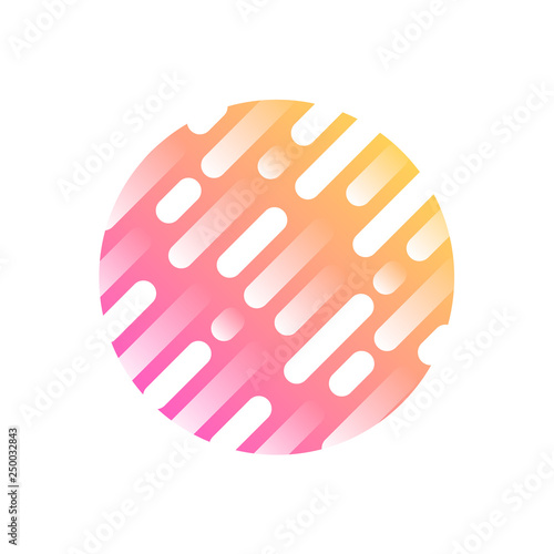 Pink and yellow abstract modern round logo. Vector illustration.
