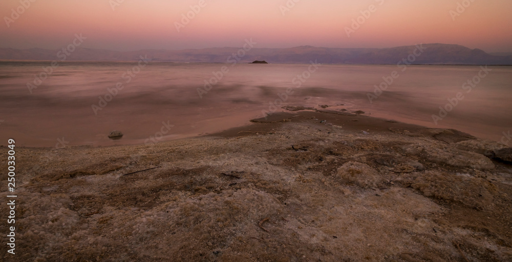 sunset in desert, Dead sea, Israel