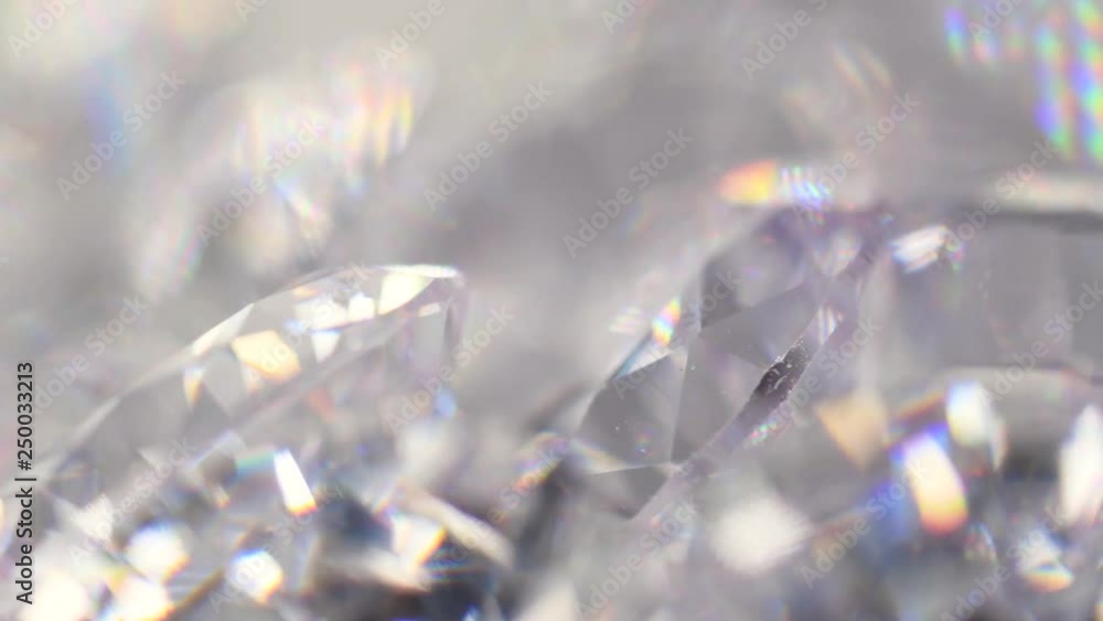 Group of diamonds rotating, macro 4k Group of diamonds rotating, macro 4k