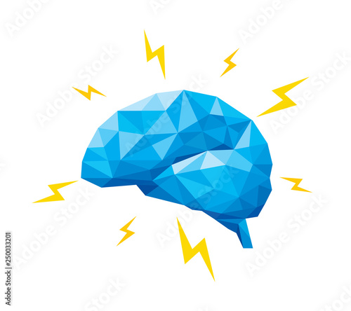 Brain attack icon design. Human brain symbol, Internal organ requires care or medical treatment due to disease or impact of adverse on health. health care concept. Illustration.