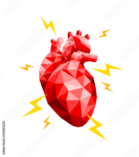 Heart attack icon design. Internal organ requires care or medical treatment due to disease or impact of adverse on health. health care concept. Illustration.