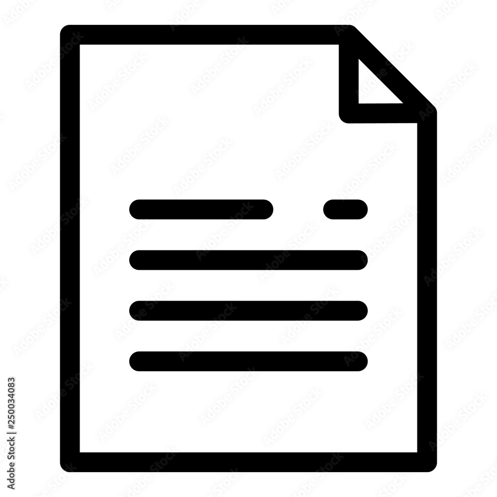 File paper icon. Outline file paper vector icon for web design isolated on white background File paper icon. Outline file paper vector icon for web design isolated on white background
