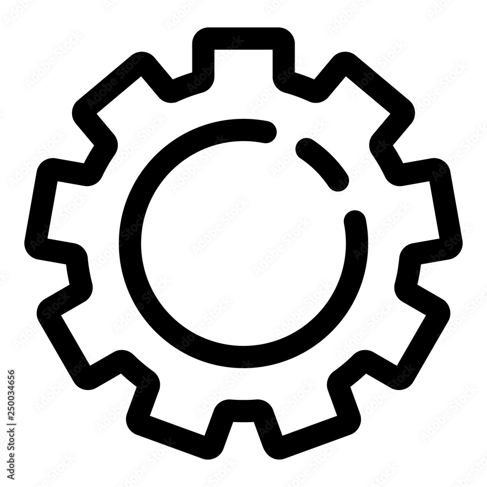 Cog wheel icon. Outline cog wheel vector icon for web design isolated on white background Cog wheel icon. Outline cog wheel vector icon for web design isolated on white background