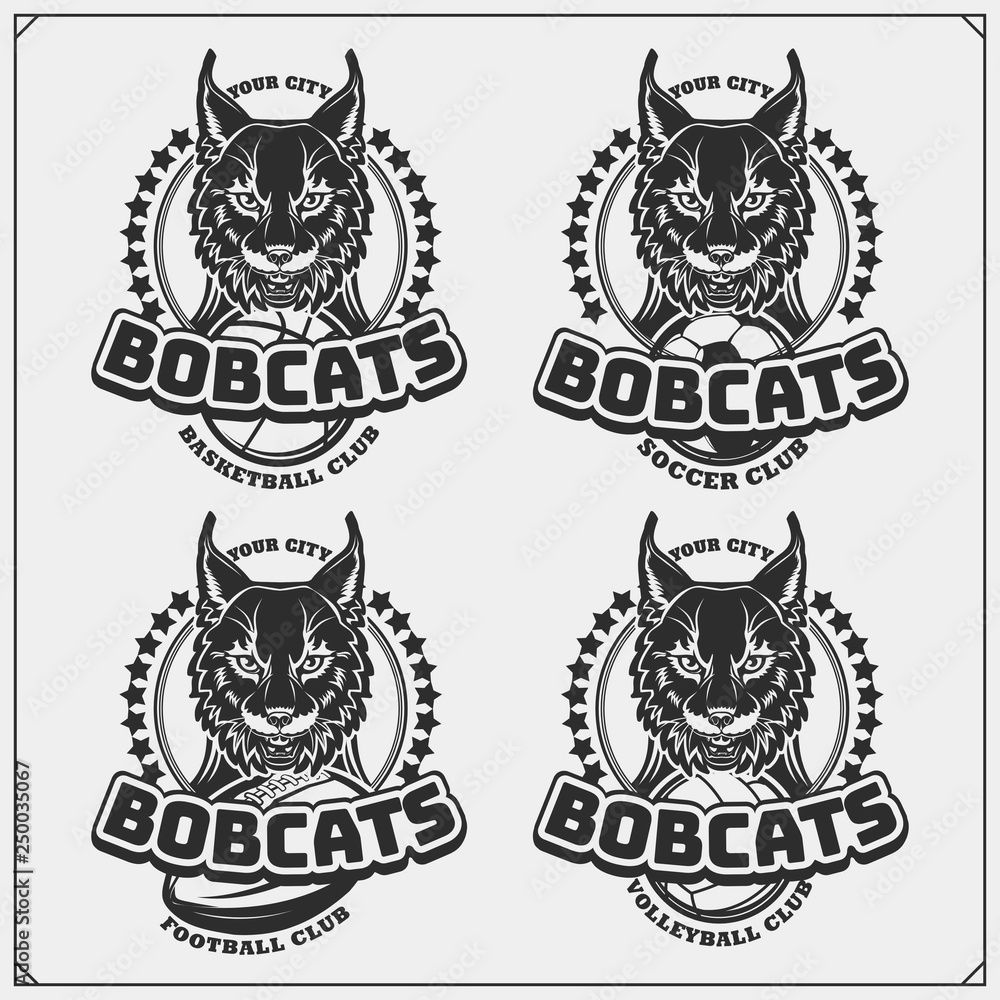 Φωτογραφία Volleyball, basketball, soccer and football logos and labels