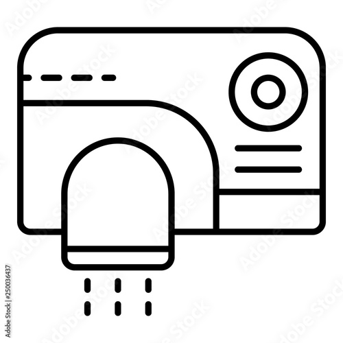 Modern hand dryer icon. Outline modern hand dryer vector icon for web design isolated on white background