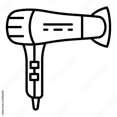 Hair dryer icon. Outline hair dryer vector icon for web design isolated on white background