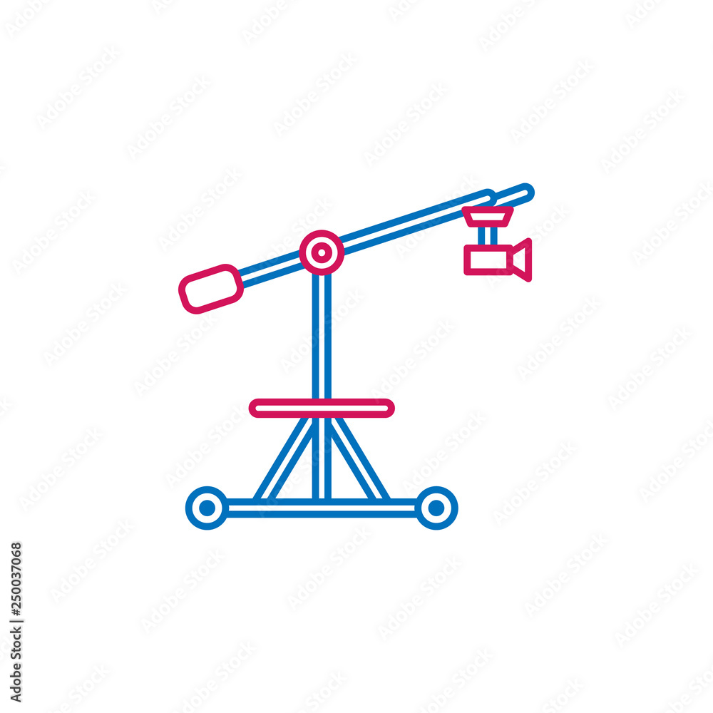 Video production, camera crane icon. Element of 2 color video production icon. Premium quality graphic design icon. Signs and symbols collection icon for websites, web design Video production, camera crane icon. Element of 2 color video production icon. Premium quality graphic design icon. Signs and symbols collection icon for websites, web design