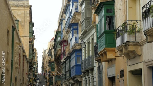 Shot of a street in Sliema, Valette, Malta, building photo