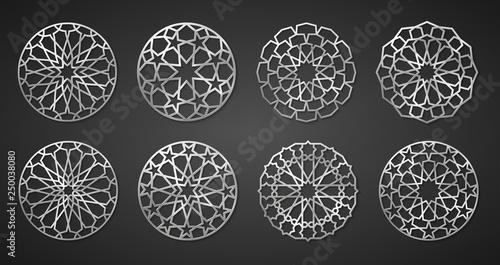 Set of Silver Arabic Patterns