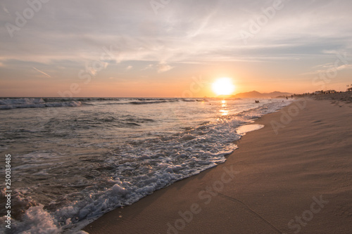 Fototapeta Naklejka Na Ścianę i Meble -  beautiful sunset on the reserve beach (praia da reserva), recreio dos bandeirantes, rio de janeiro - brazil