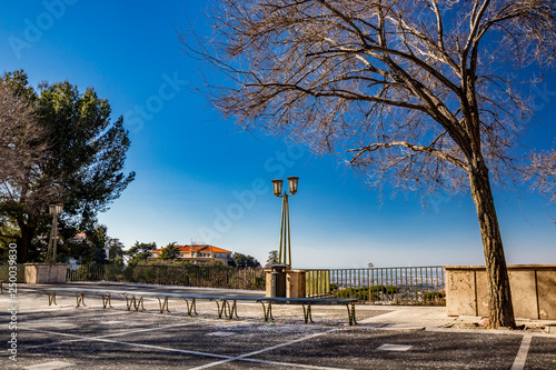 Photography Sidewalk with panoramic terrace in Frascati, from where you can admire a beautiful view of Rome