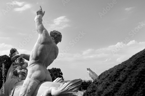 Parts of baroque sculptures, Schönbrunn, Vienna, Austria.