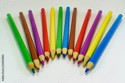 color pencils isolated on white background