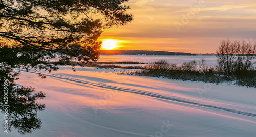 sunset in winter