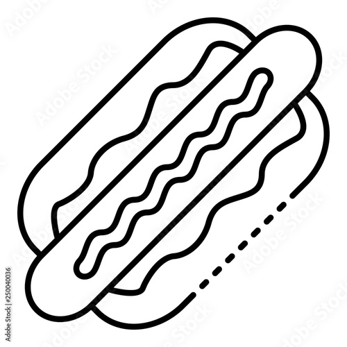 Tasty hot dog icon. Outline tasty hot dog vector icon for web design isolated on white background © ylivdesign