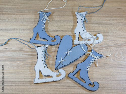 christmas decoration on wooden background