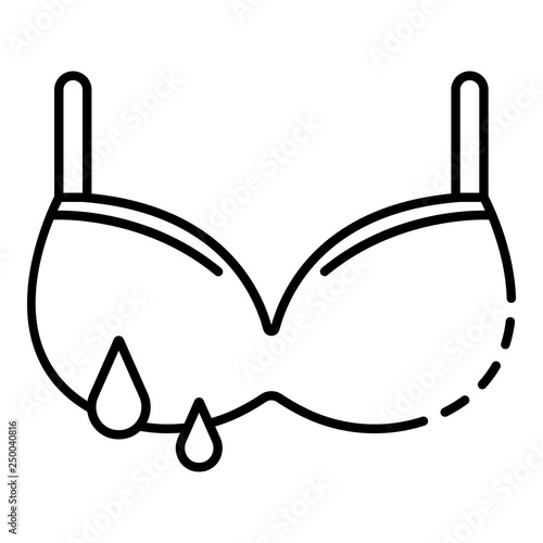 Bra milk drop icon. Outline bra milk drop vector icon for web design isolated on white background