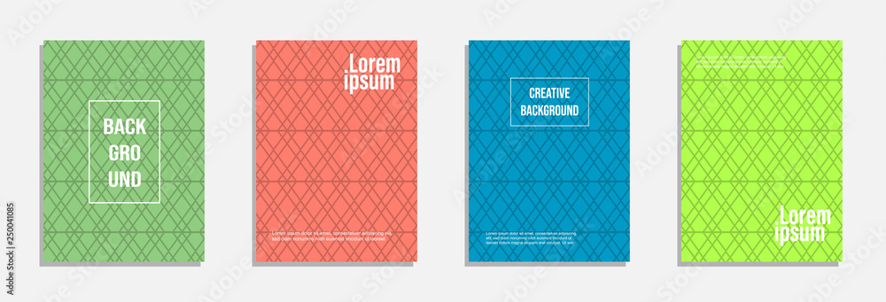 Colorful and modern cover design. Set of geometric pattern background Colorful and modern cover design. Set of geometric pattern background