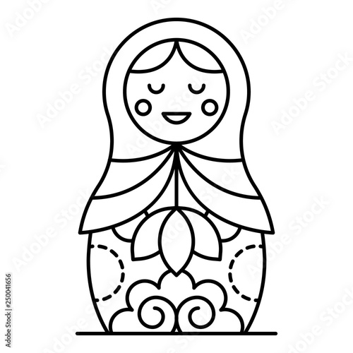 Russian nesting girl icon. Outline russian nesting girl vector icon for web design isolated on white background
