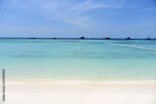 Seascape Beautiful tropical beach in Ko Lipe and clear sea water Satun, Thailand in sunny summer day