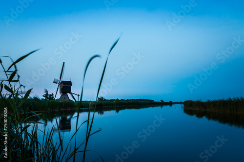Windmill at blue hour