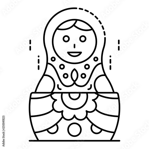 Ornament nesting doll icon. Outline ornament nesting doll vector icon for web design isolated on white background