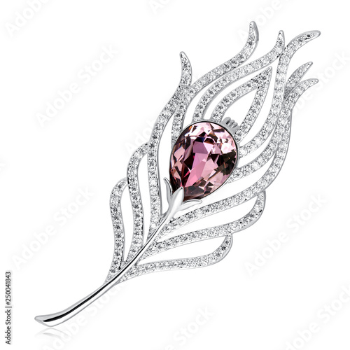 Wallpaper Mural Diamond brooch isolated on white Torontodigital.ca