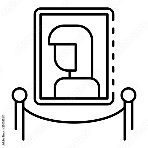 Museum woman picture icon. Outline museum woman picture vector icon for web design isolated on white background