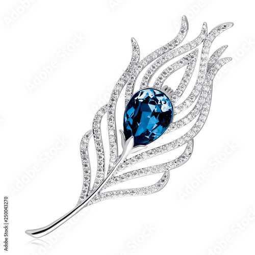 Wallpaper Mural Diamond brooch isolated on white Torontodigital.ca