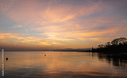 Sunset. Peaceful. Colorful. Leman. Lake. Water. Sky © sarenac77