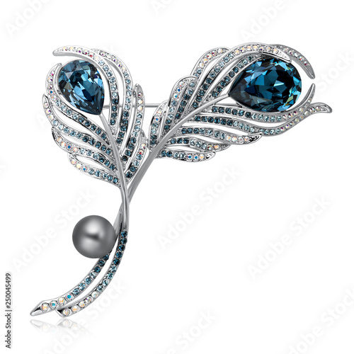 Wallpaper Mural Diamond brooch isolated on white Torontodigital.ca