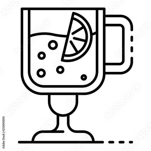 Hot mulled wine icon. Outline hot mulled wine vector icon for web design isolated on white background