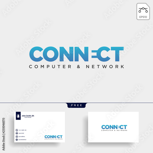 connect text logo template vector illustration icon element