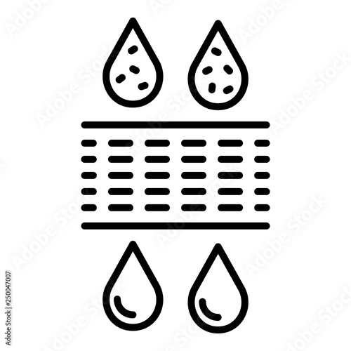 Drop water filtration icon. Outline drop water filtration vector icon for web design isolated on white background