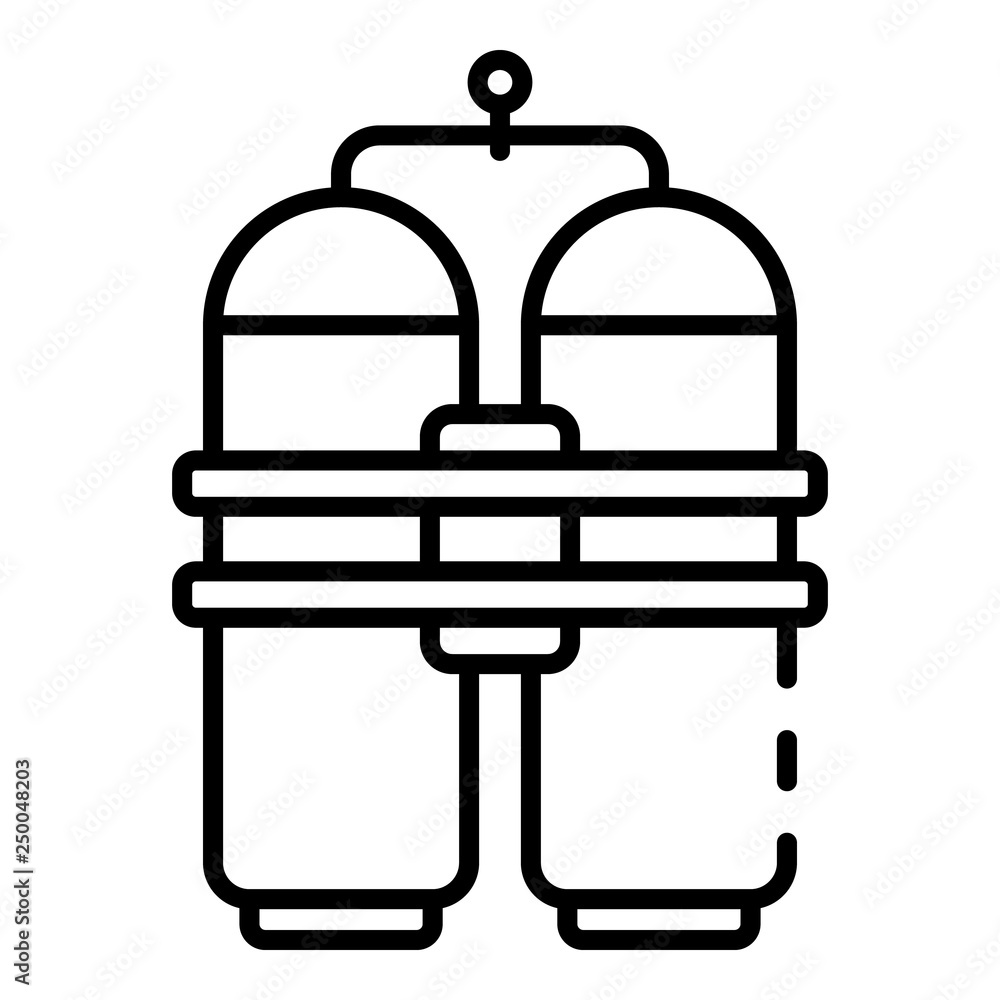 Double air tank icon. Outline double air tank vector icon for web design isolated on white background Double air tank icon. Outline double air tank vector icon for web design isolated on white background